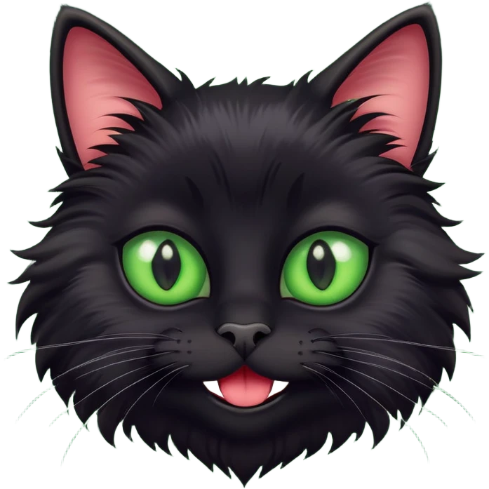 Скмашедший черный кот emoji