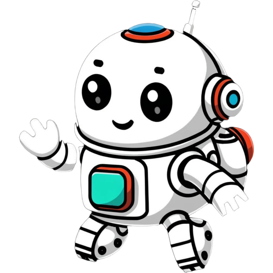 friendly robot with digital features emoji