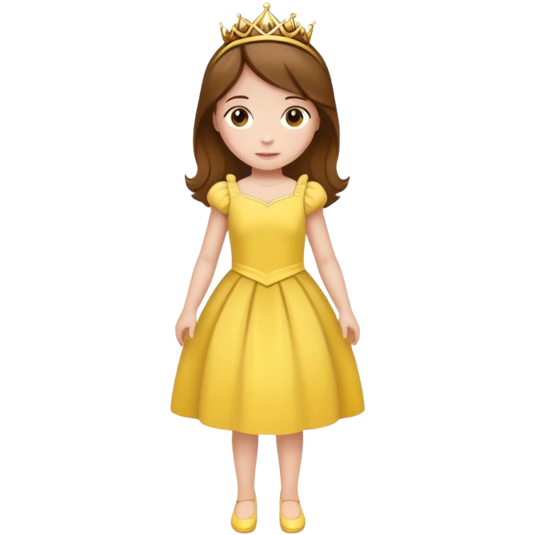 minimal simple princess with yellow dress and brown hair emoji