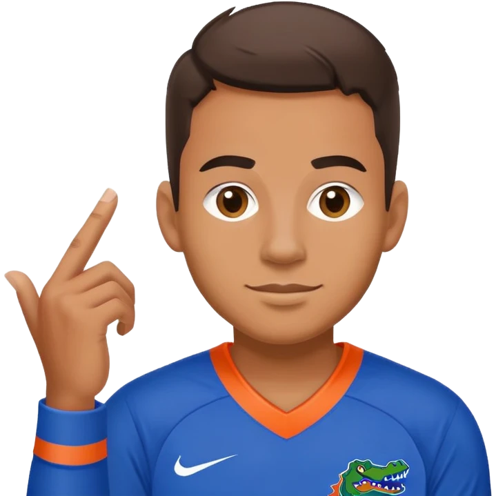 Gay man in Florida gators jersey emoji