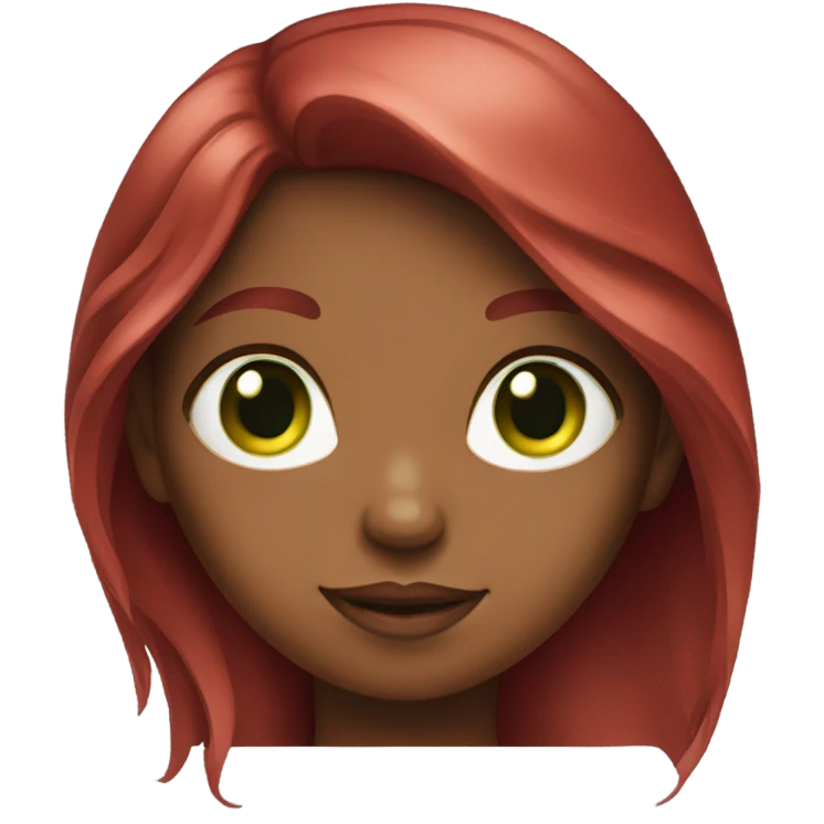 girl with long cherry hair and green eyes emoji