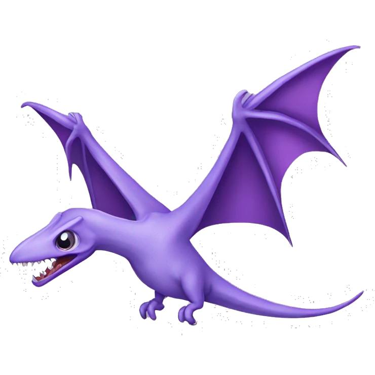 lavender evil vampiric pterodactyl flying emoji