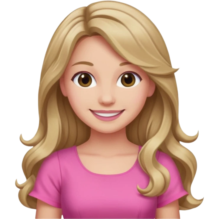 Jocelyn from The Idol with dark blonde long hair, pink outfit emoji