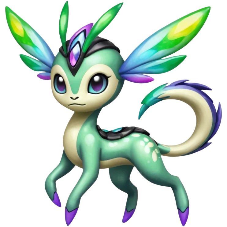 Colorful Shiny Edgy Cool Badass Painted Splashed Exotic Meloetta-Palkia-Virizion-Venom-Stitch-Fakémon-creature-hybrid emoji