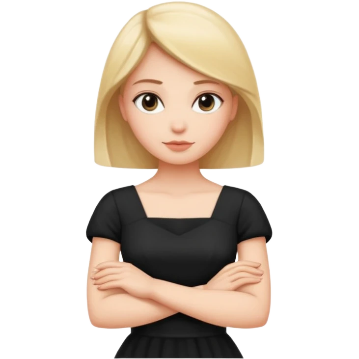 Woman Gesturing N, A woman with arms crossed forming an 'X' emoji