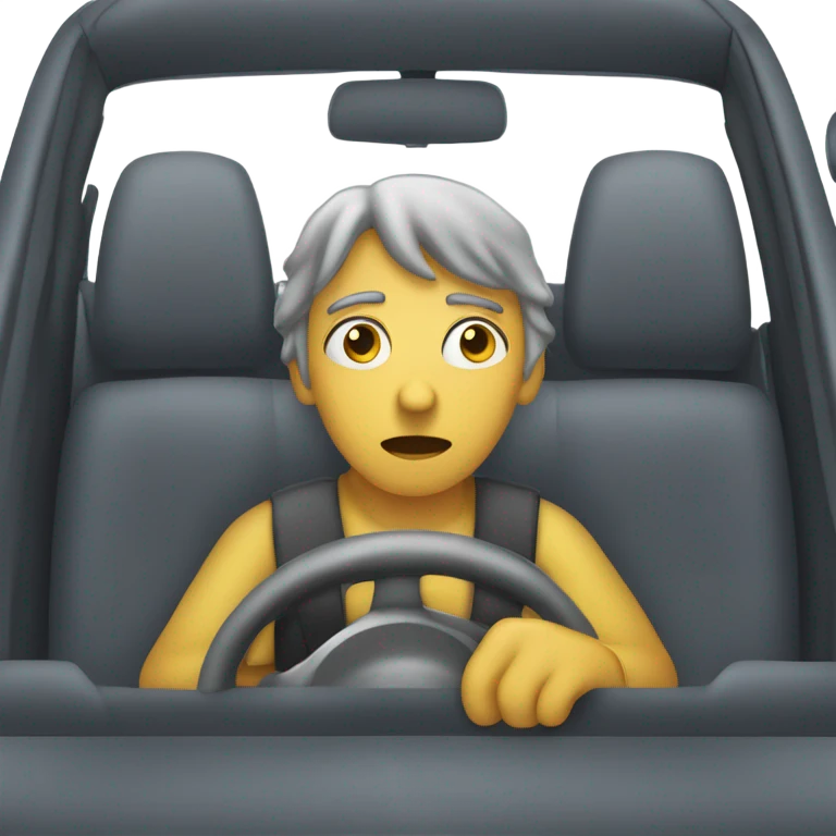 Driving sad emoji