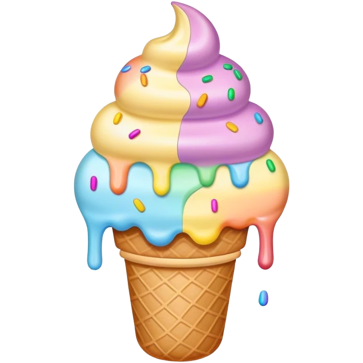 Melted pastel ice cream emoji