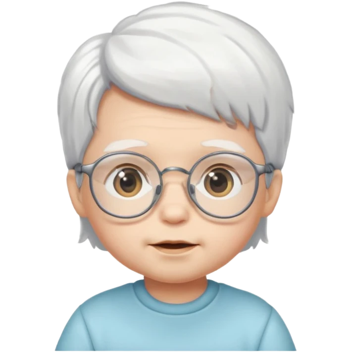 white haired little baby with glassess emoji