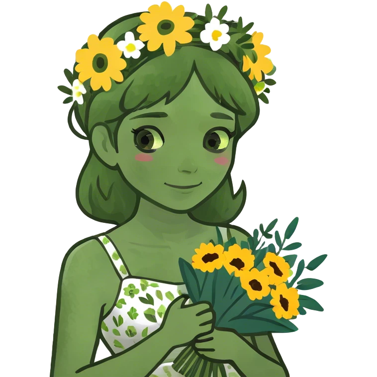 girl with flowers  emoji