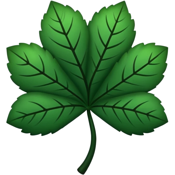 Trébol  color negro con cinco hojas  emoji