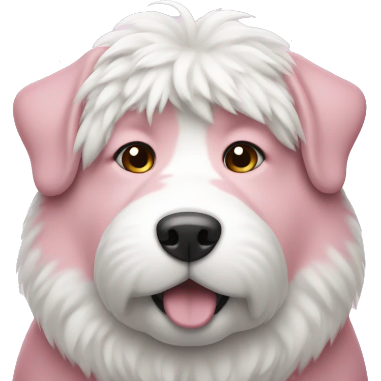fat pink dog with white fur emoji
