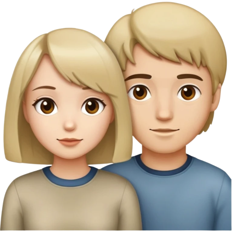 Девушка с каре и парень emoji