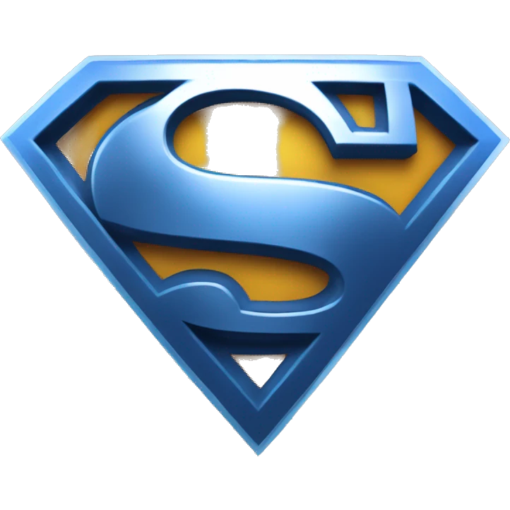 Superman emblem in blue and silver color  emoji