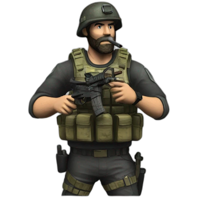Captain price smoking a cigar while holding a m4a1 emoji