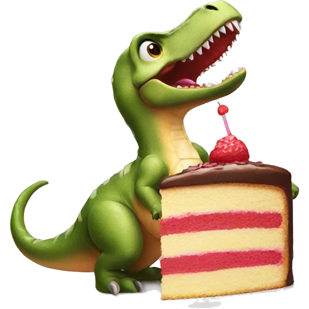 Dino eating cake  emoji