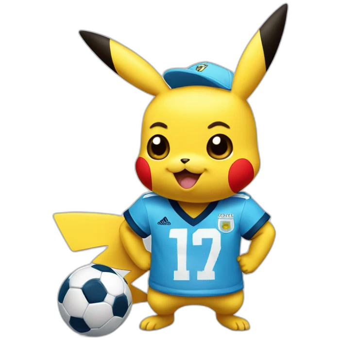 pikachu with a argentina football jersey emoji
