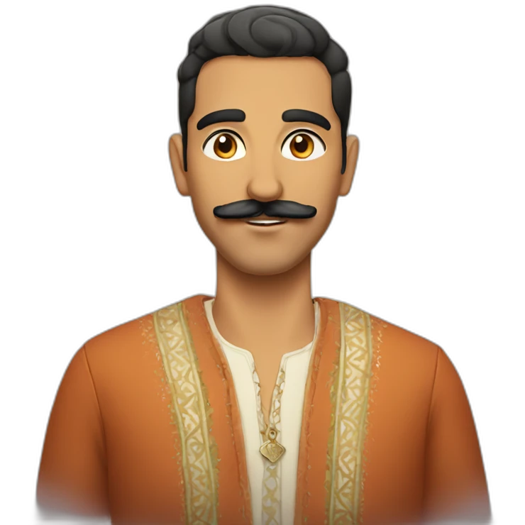 handsome moroccan with a moustache emoji