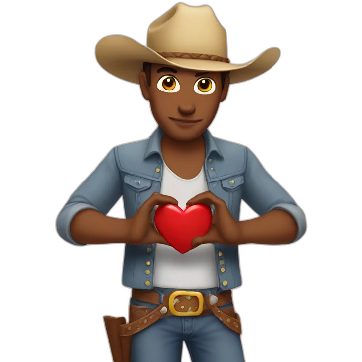 love heart hands cowboy emoji