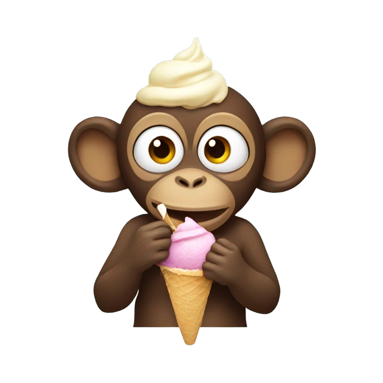 Monkey eating ice cream  emoji