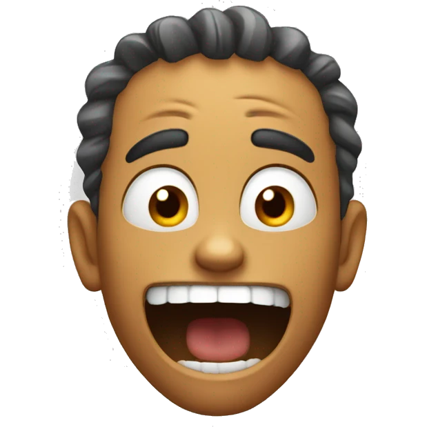 Scared and laughing emoji