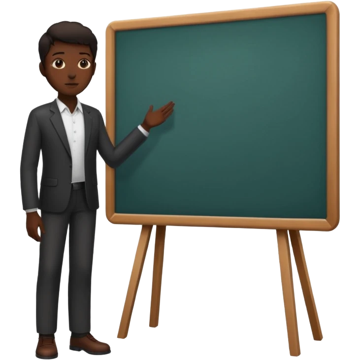 person silhouette standing next to a project board emoji