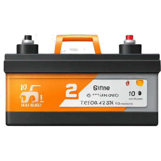 car battery with orange top front side emoji