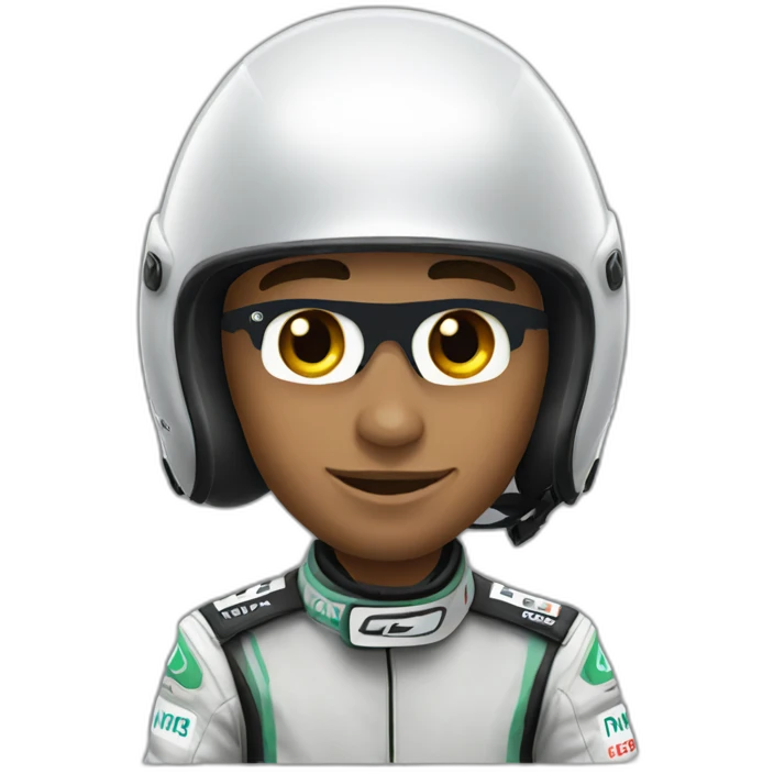 Lewis Hamilton in race helmet emoji