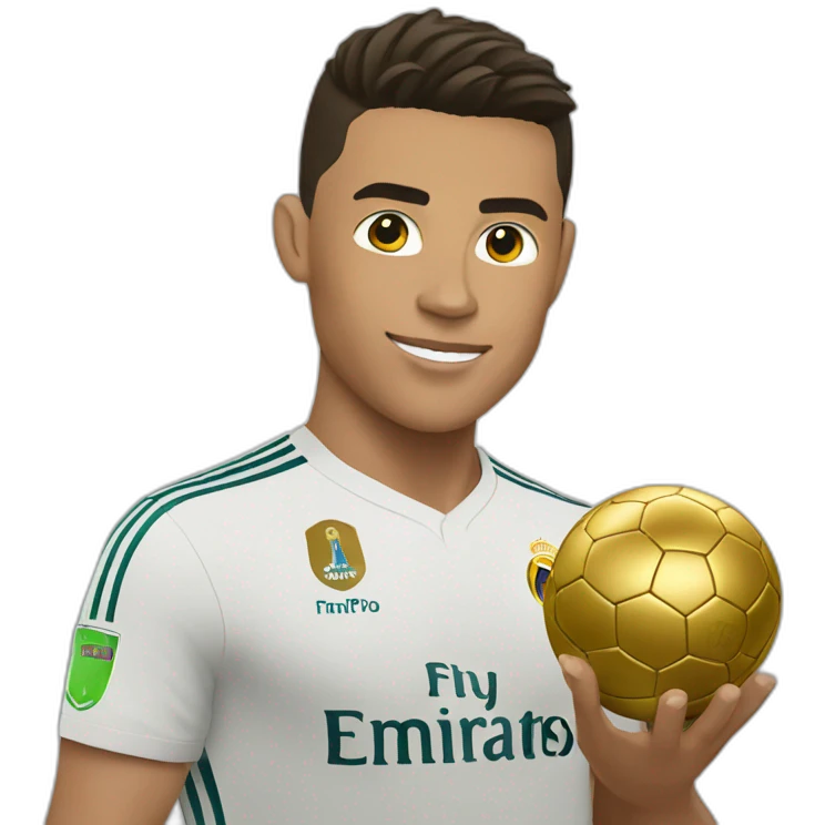 Ronaldo holding a golden ball emoji
