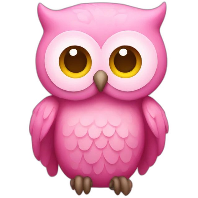 pink flower owl emoji
