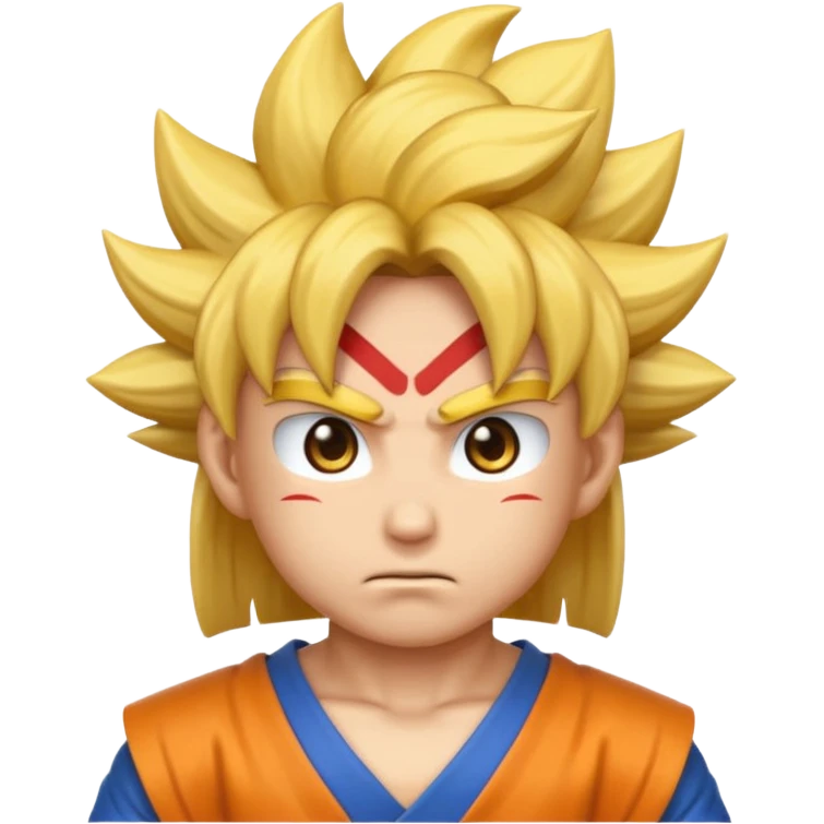 Emoji San goku plus petit niveau image , concentrer comme avant un combat contre un adversaire, maintenant fais moi un emoji que je peux utiliser pour Instagram  emoji