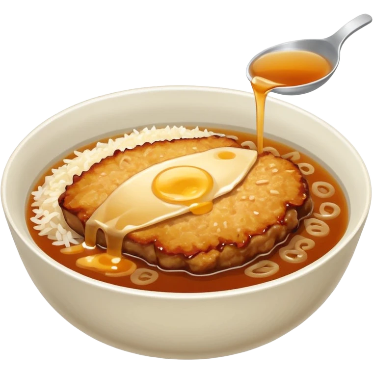 katsudon in a bowl with no eggs on top emoji
