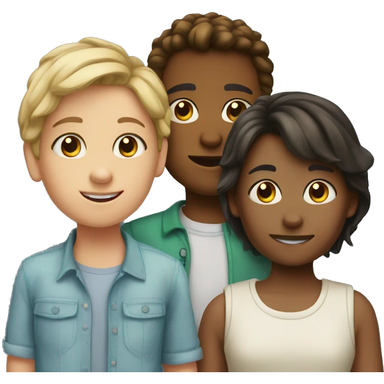 3 siblings 1 boy 2 girls  emoji