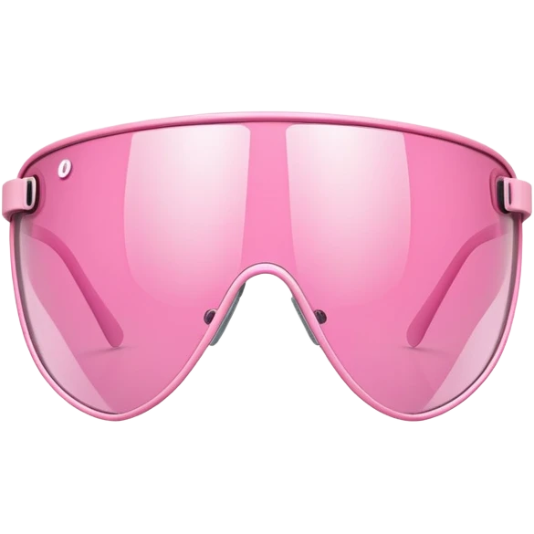 asymmetrical pink shield visor glasses, unique creative design, Y2K inspired emoji