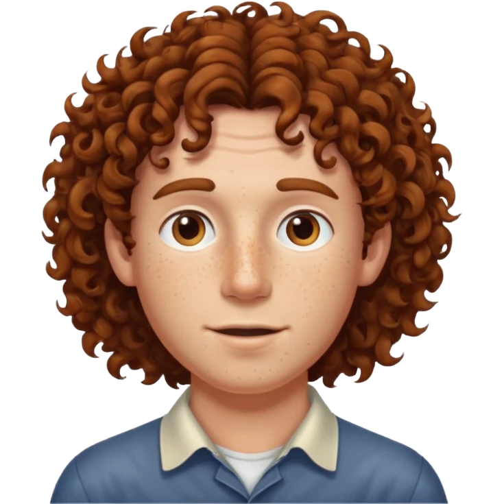 freckled man with curly hair emoji