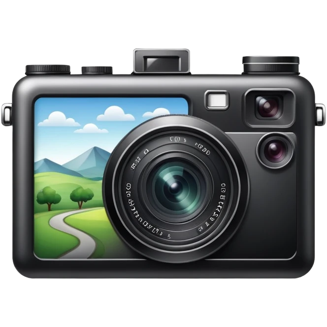 A camera with a photo next to it emoji