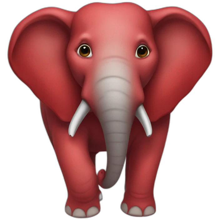 Red colored hart shaped elephant emoji