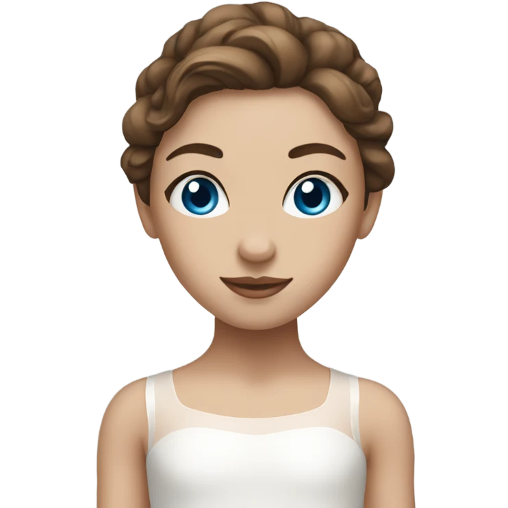 White ballerina with blue eyes and brown hair emoji