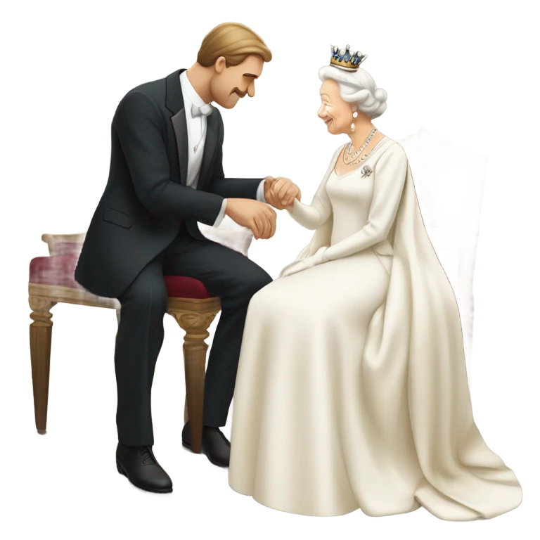 Man bowing to queen  emoji