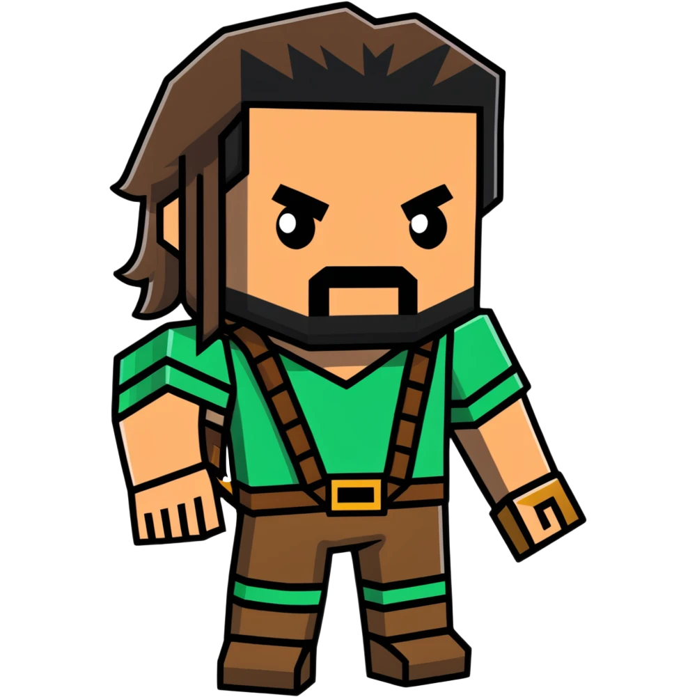 Jason Momoa as a Minecraft character emoji