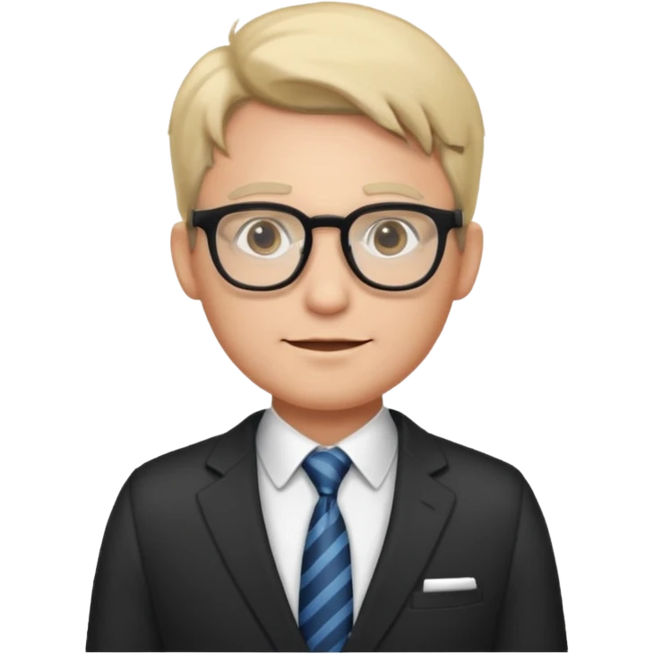 marketer man with glass wearing suit  emoji
