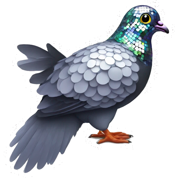 Disco ball pigeon emoji