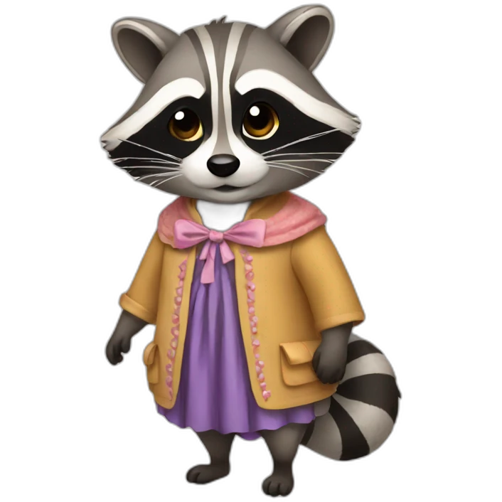 raccoon wearing a frock emoji