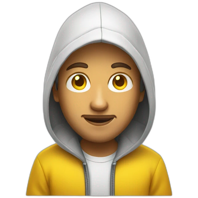 whit developer with yellow hoodie emoji