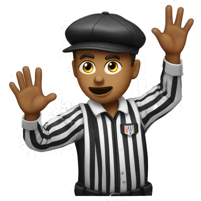 Technical foul referee basketball doin a T with his hands emoji
