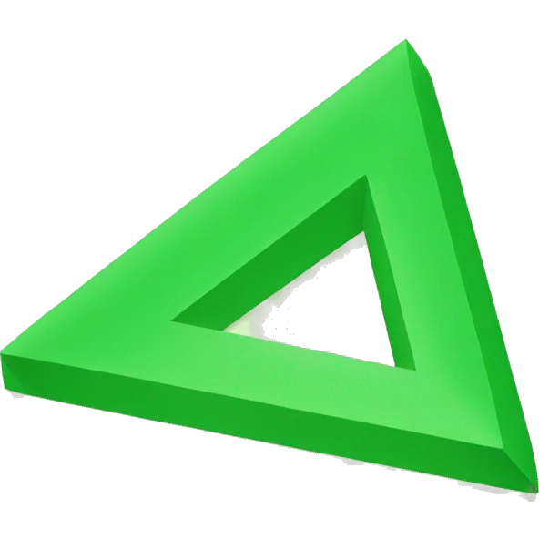 completely green triangle filled flat emoji