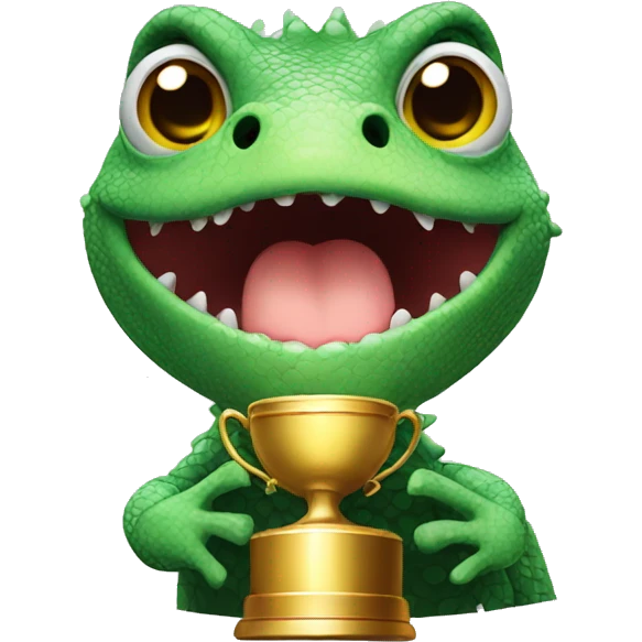 Lizard with trophy emoji