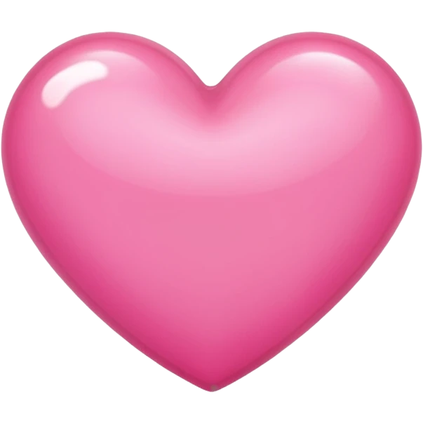  shiny pink  heart, smooth and glossy surface, simple and elegant design, no background. emoji