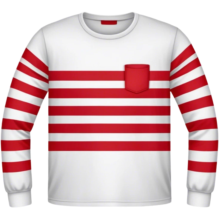 A long-sleeved T-shirt with red stripes on a white background emoji