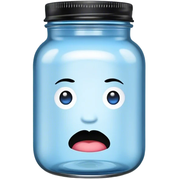 blue manic panic jar with black lid emoji