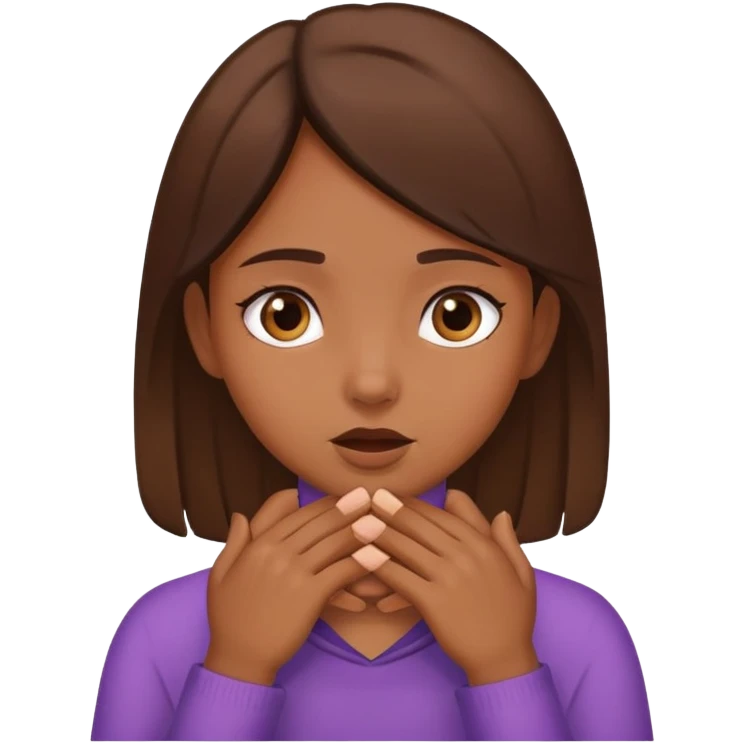 girl with hands around her throat emoji